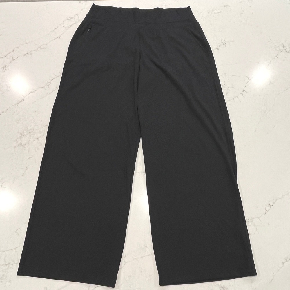 Athleta Venice High Rise Wide Leg Pants Womens XL Black Commute Travel Office
